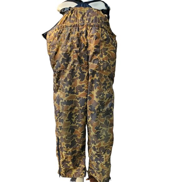 Vintage Stearns Duck Hunting Bouyant Camo Bib Overalls Pants PFD FB-7081 Mens XL - Picture 3 of 16